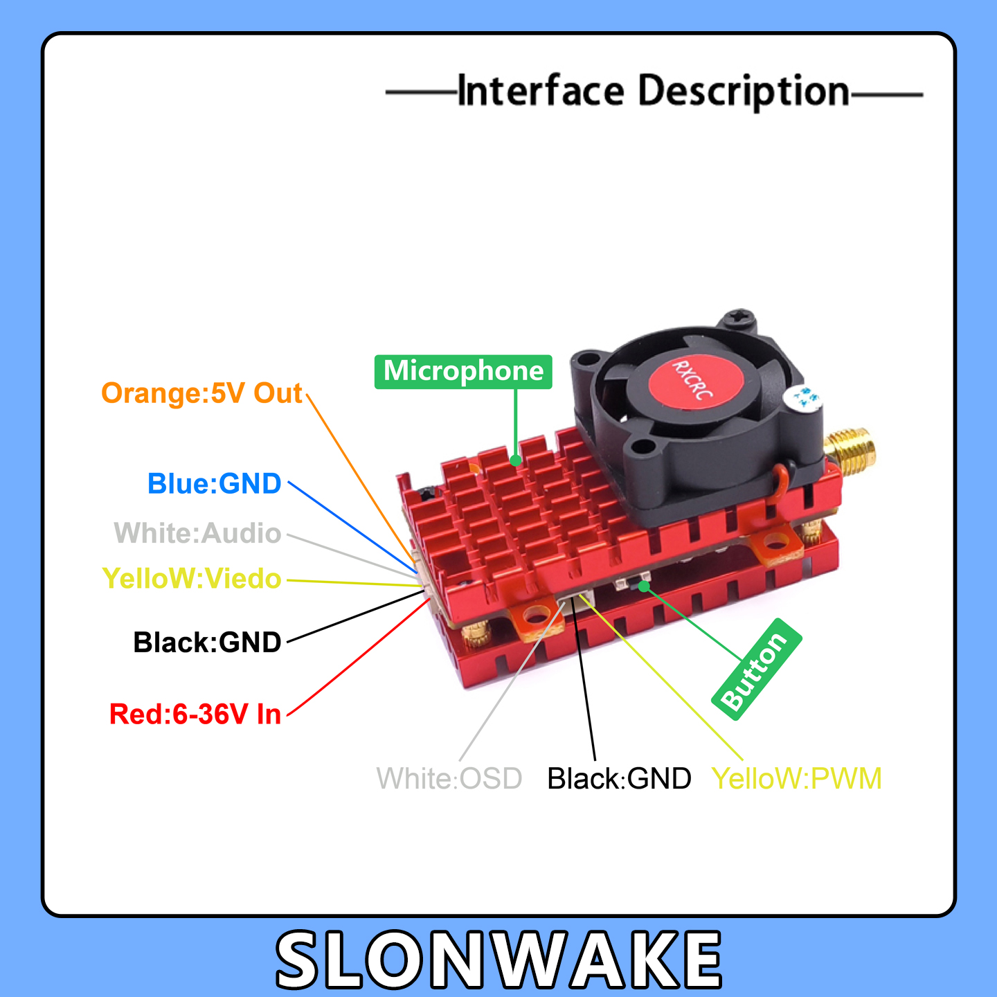 SLONWAKE 5.8G 2W VTX FPV 1800T - đánh giá và giá Joystick Rc Drone