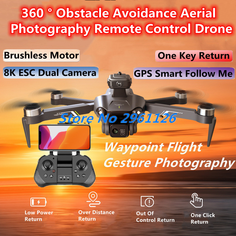 360° Obstacle Avoidance Aerial - đánh giá và giá Drone Rc Fpv Manual