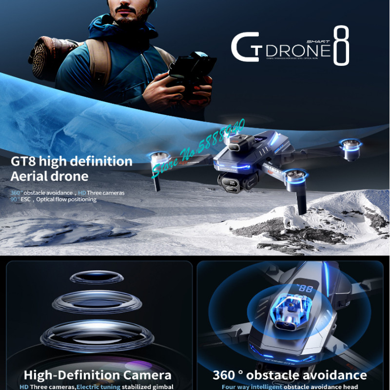 Brushless 8K ESC Three Camera  - đánh giá và giá Drone Rc Fpv Manual